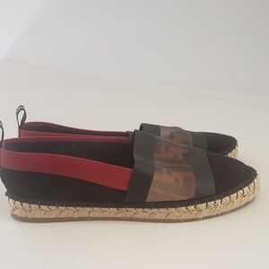 Fendi Zucca FF Logo Printed Espadrille Flat Size 40